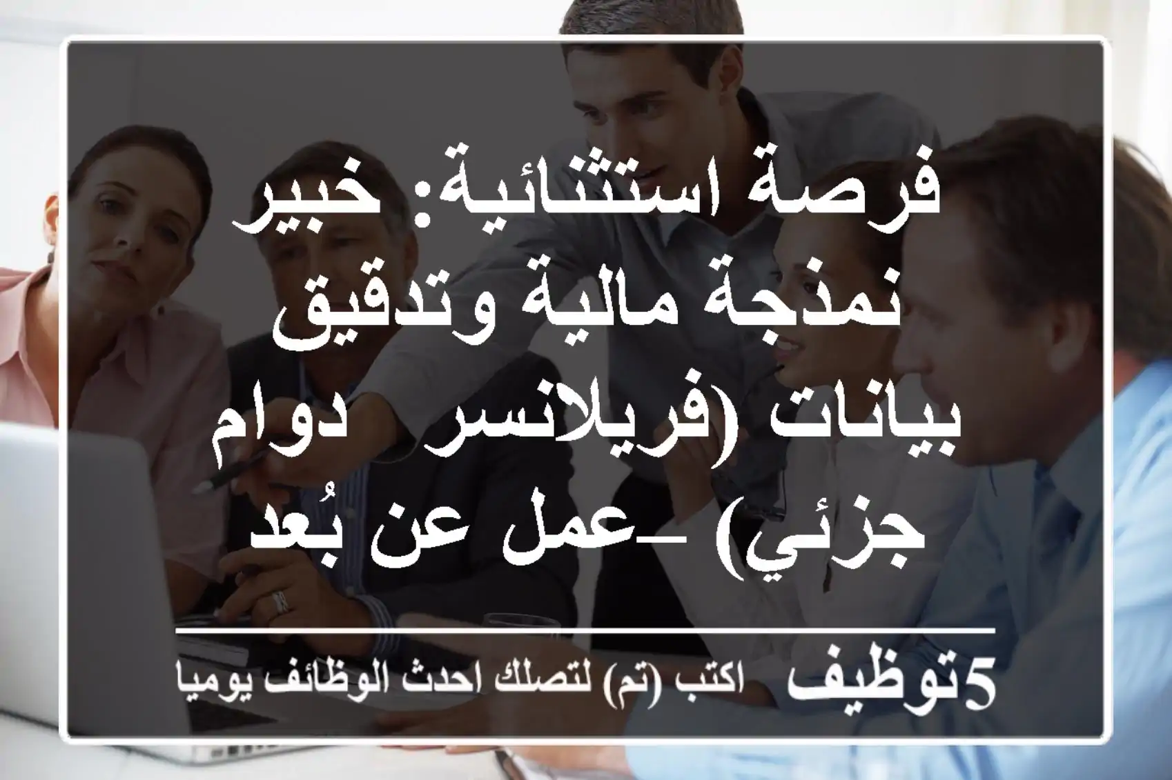 فرصة استثنائية: خبير نمذجة مالية وتدقيق بيانات (فريلانسر / دوام جزئي) – عمل عن بُعد